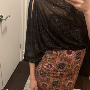 UP UNIT U.S.A. Black Dolman Shimmer Top